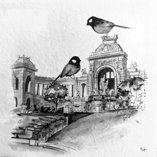 dessin encre palais longchamp